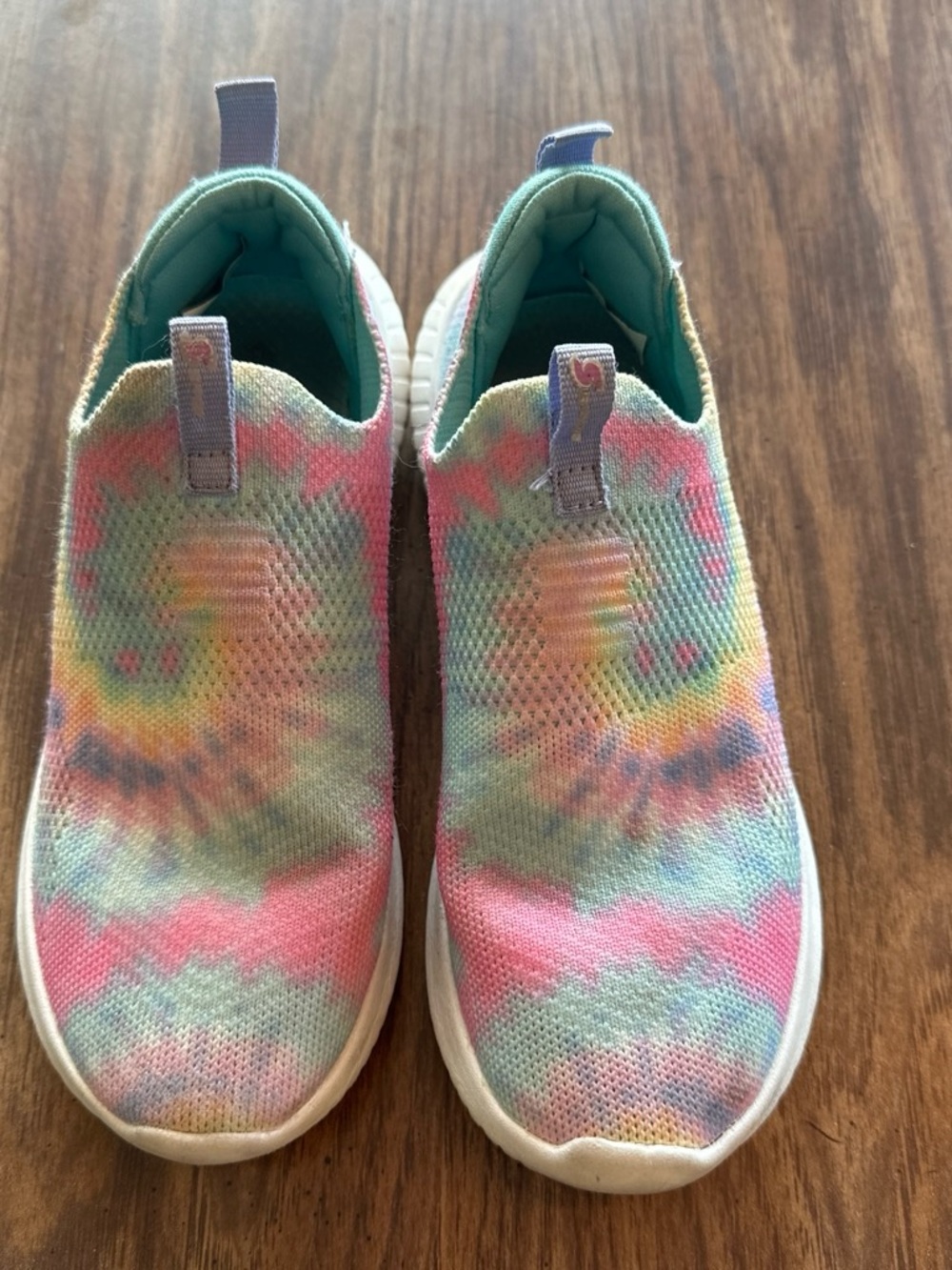 Skechers Kids Slip-On Tie-Dye Knit Sneakers - Pastel Pink, Blue & Yellow